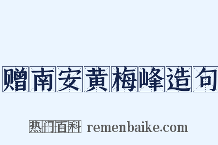 赠南安黄梅峰造句是什么意思的图片